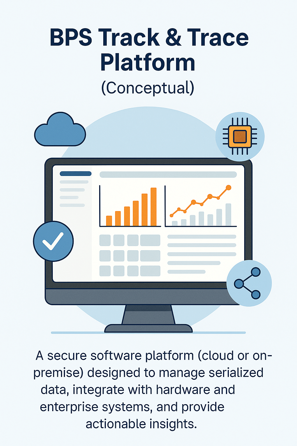 Conceptual dashboard of the BPS Track & Trace Software Platform